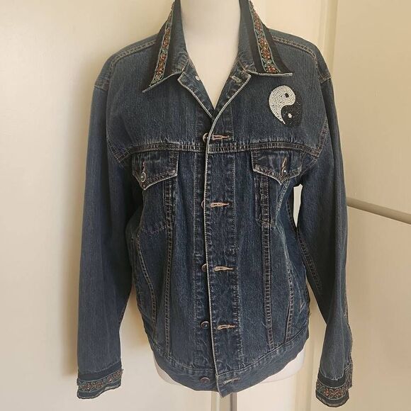 High Sierra Custom Upcycled Denim Jacket, - Picture 1 of 11